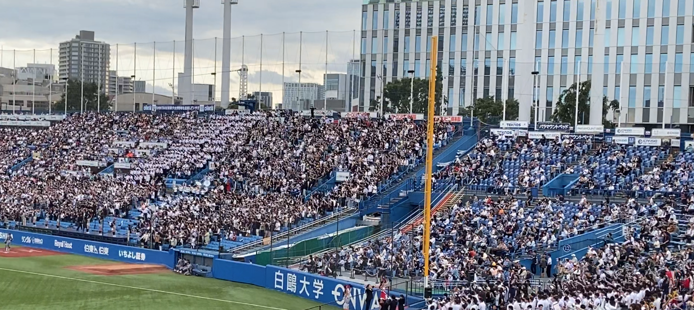 勢いづく慶應スタンド